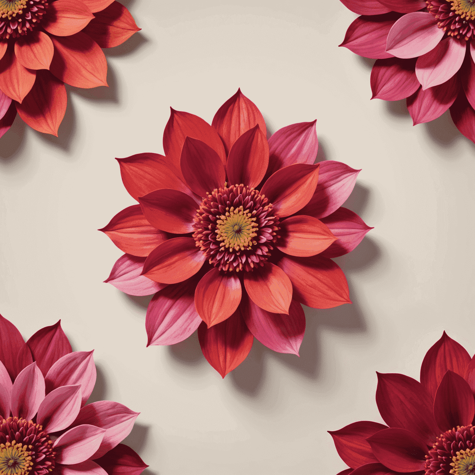 bloomneex logo - a stylized flower with red and pink petals