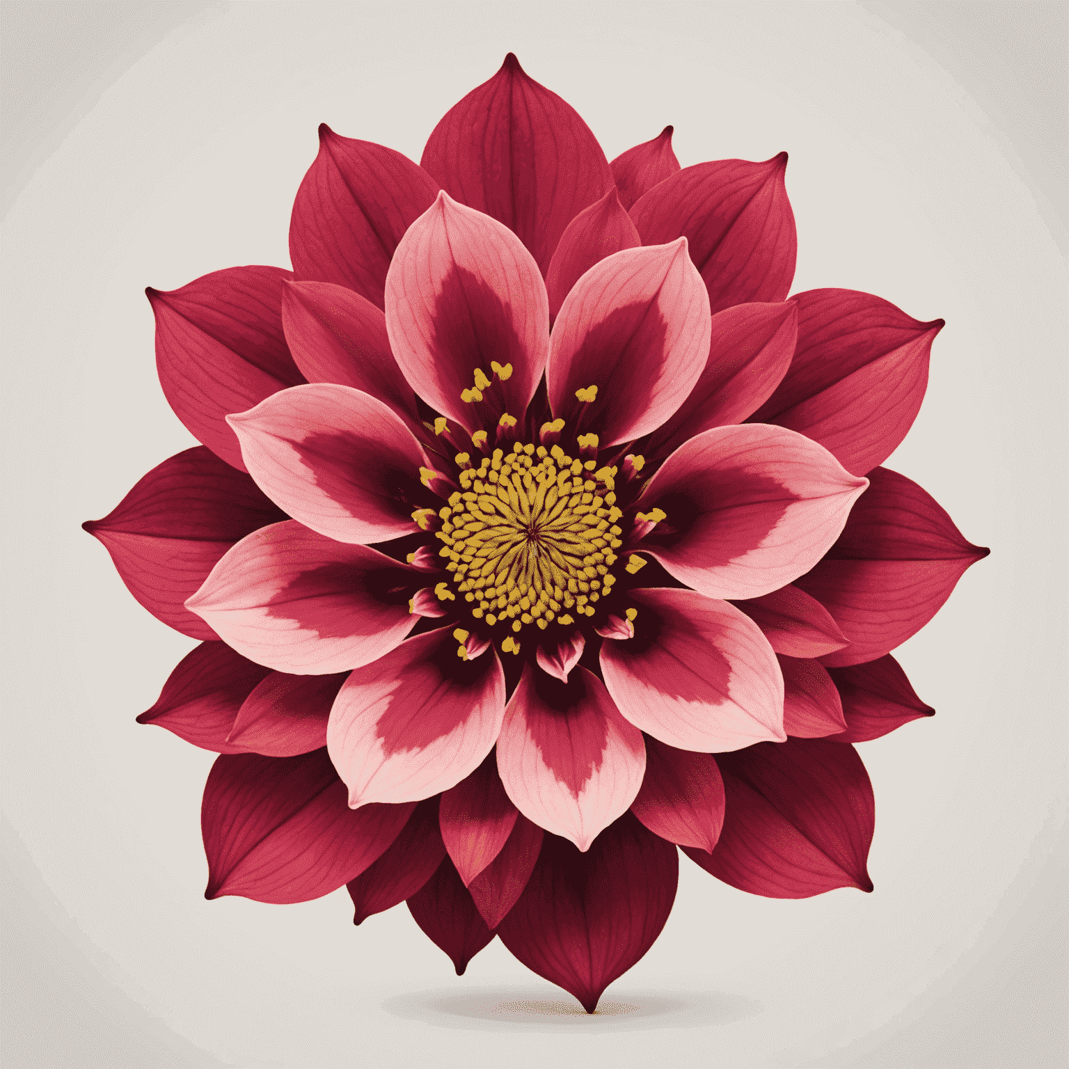 bloomneex logo - a stylized flower with red and pink petals