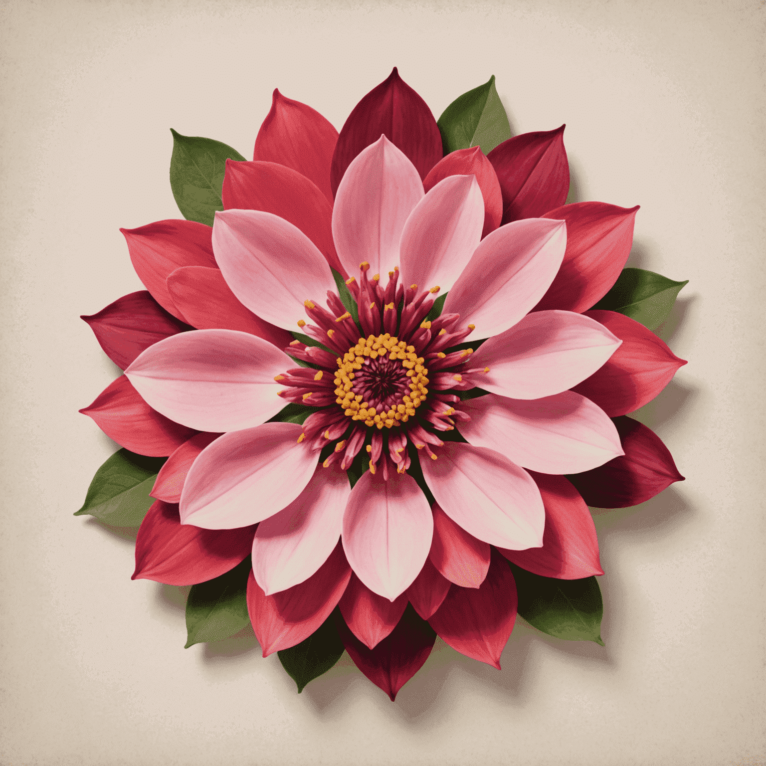 bloomneex logo - a stylized flower with red and pink petals